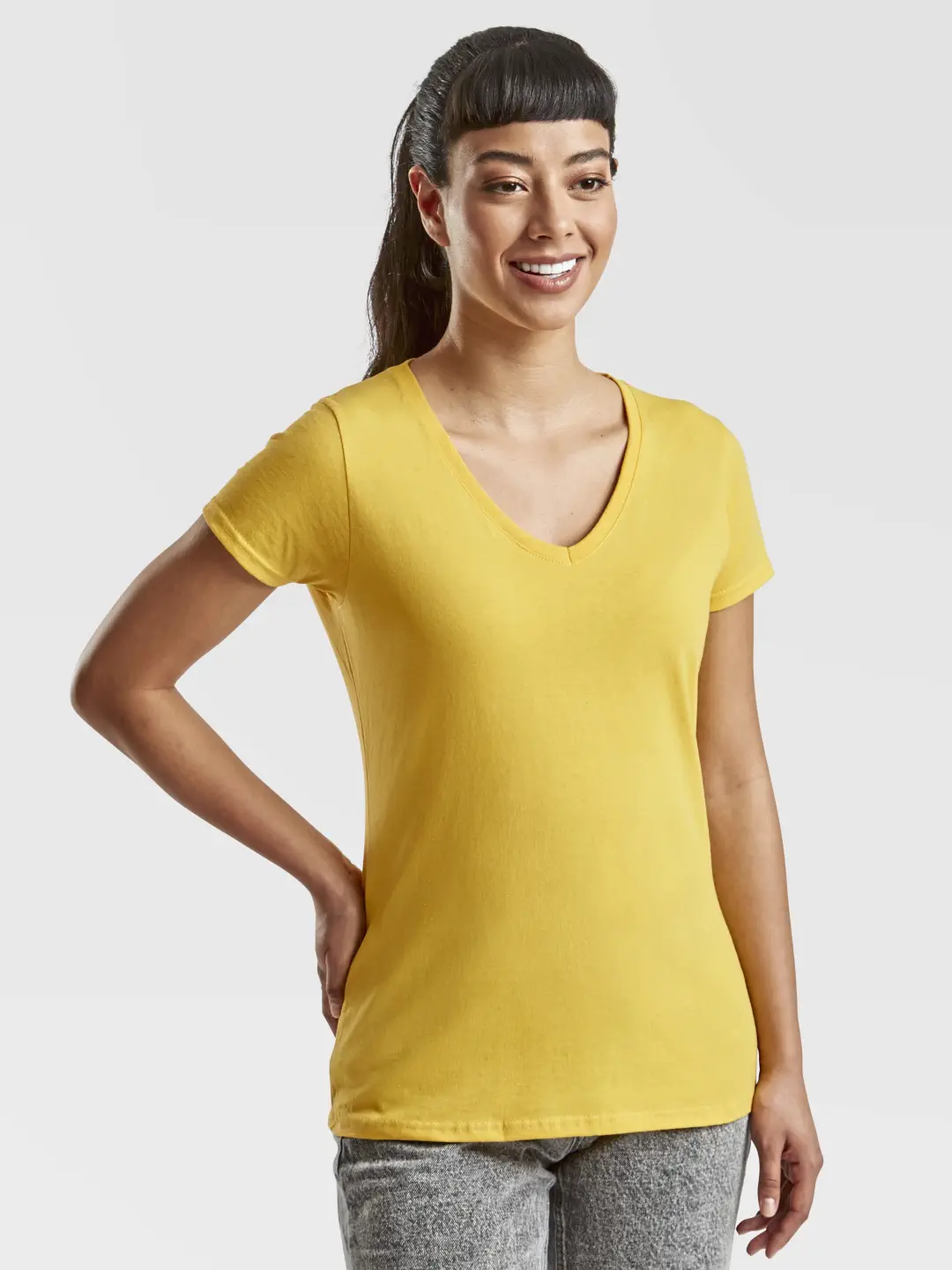 F.O.L. Lady-Fit Valueweight V-Neck T