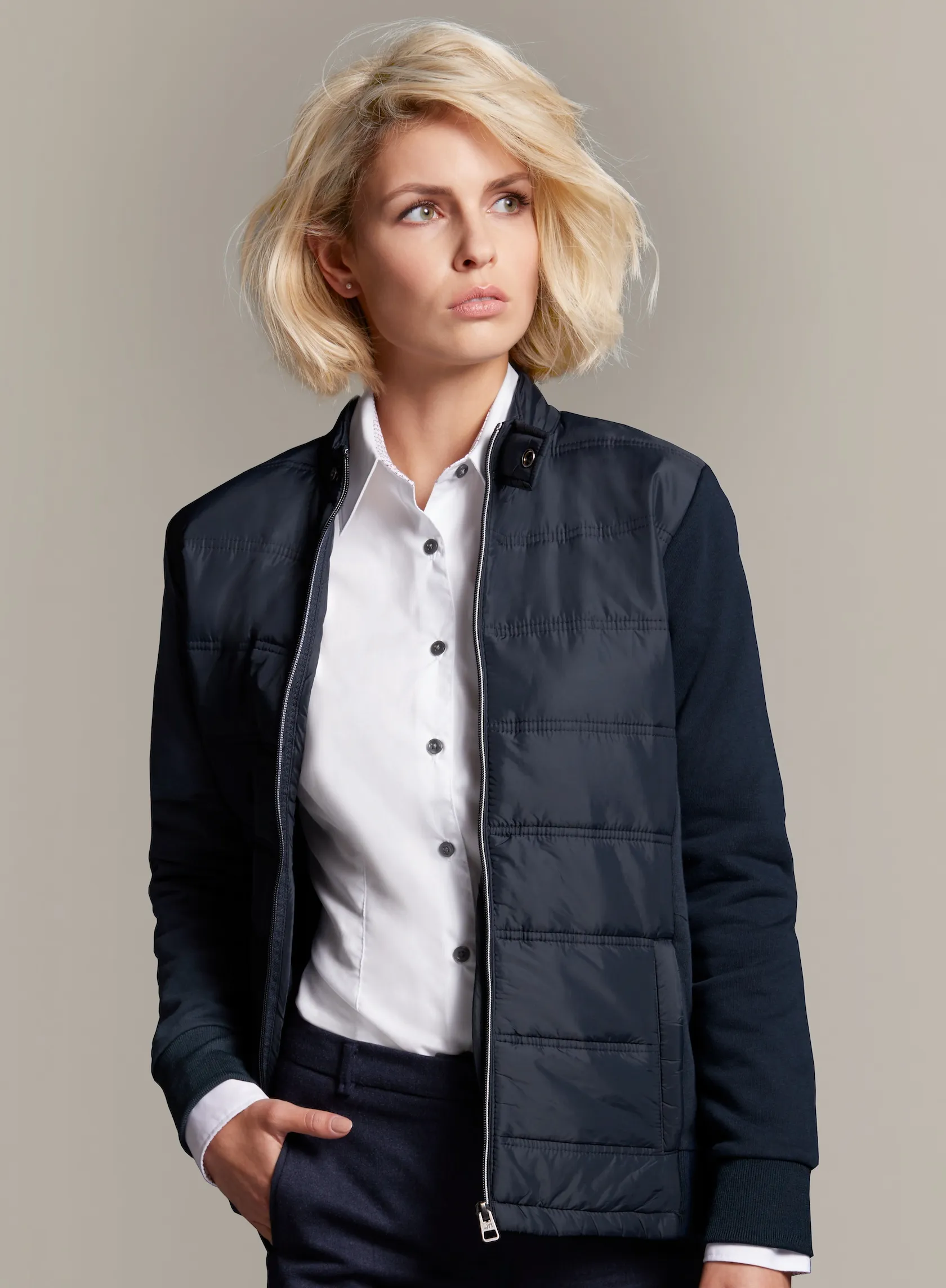 James & Nicholson Ladies Hybrid Sweat Jacket