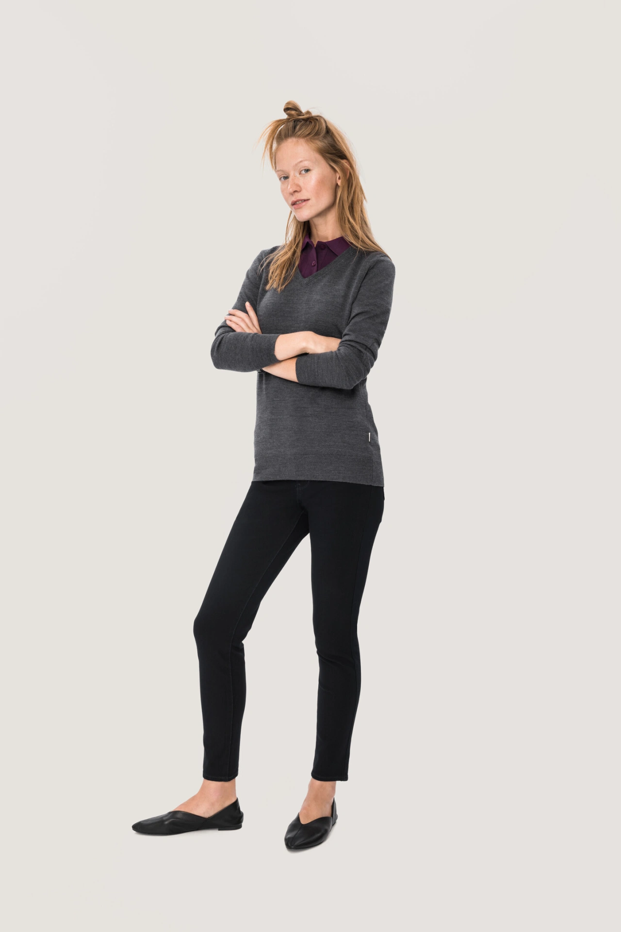 HAKRO Women-V-Pullover 134 Merino Wool