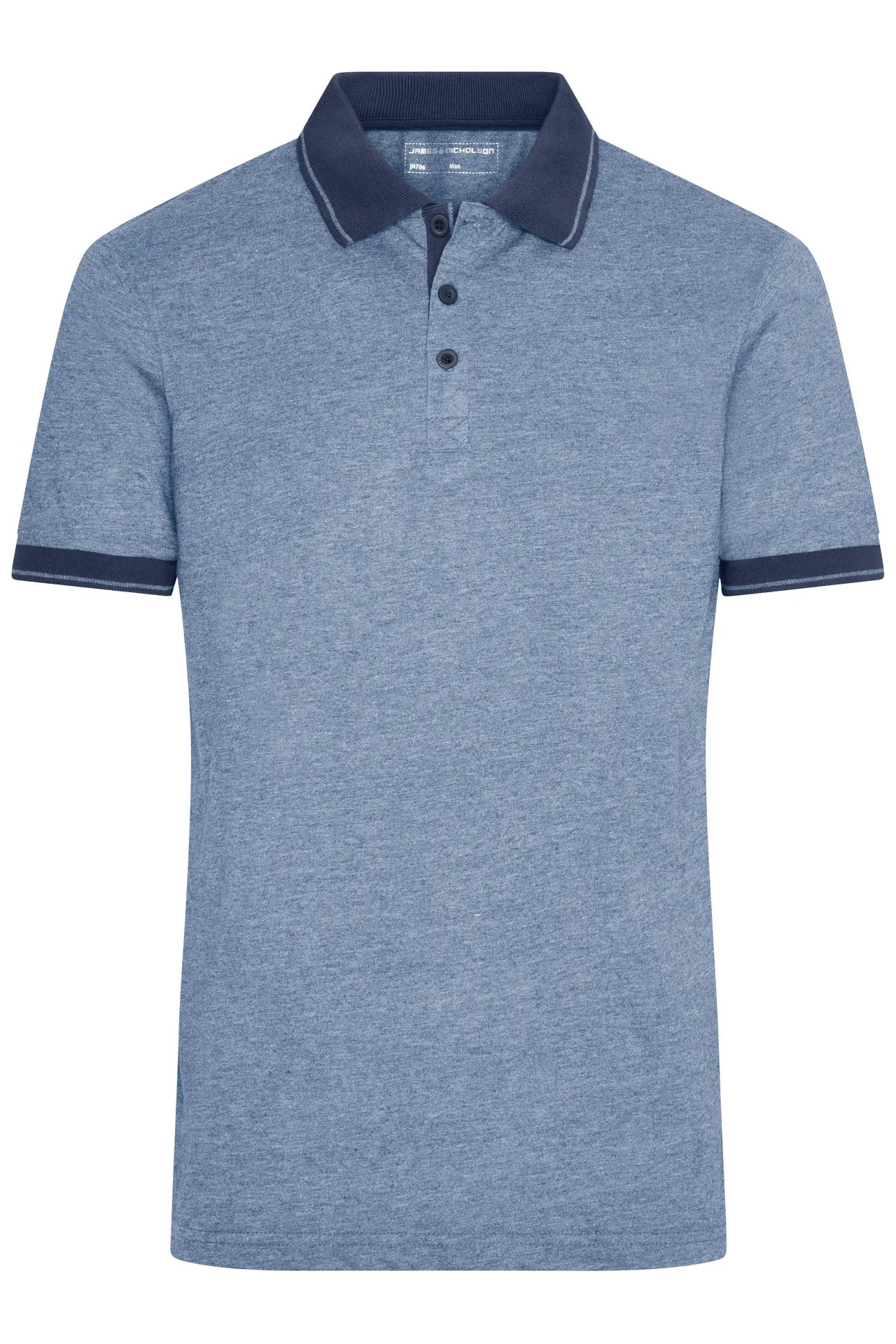 James & Nicholson Mens Jersey Heather Polo