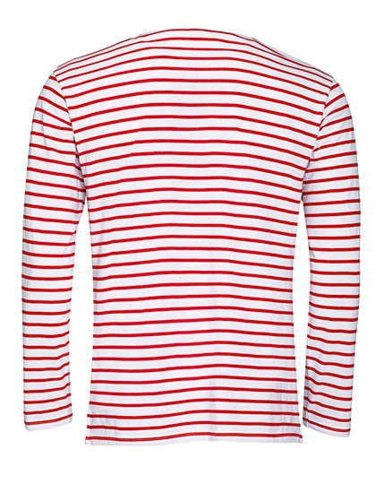 SOL'S Men's Long Sleeve Striped T-Shirt Marine