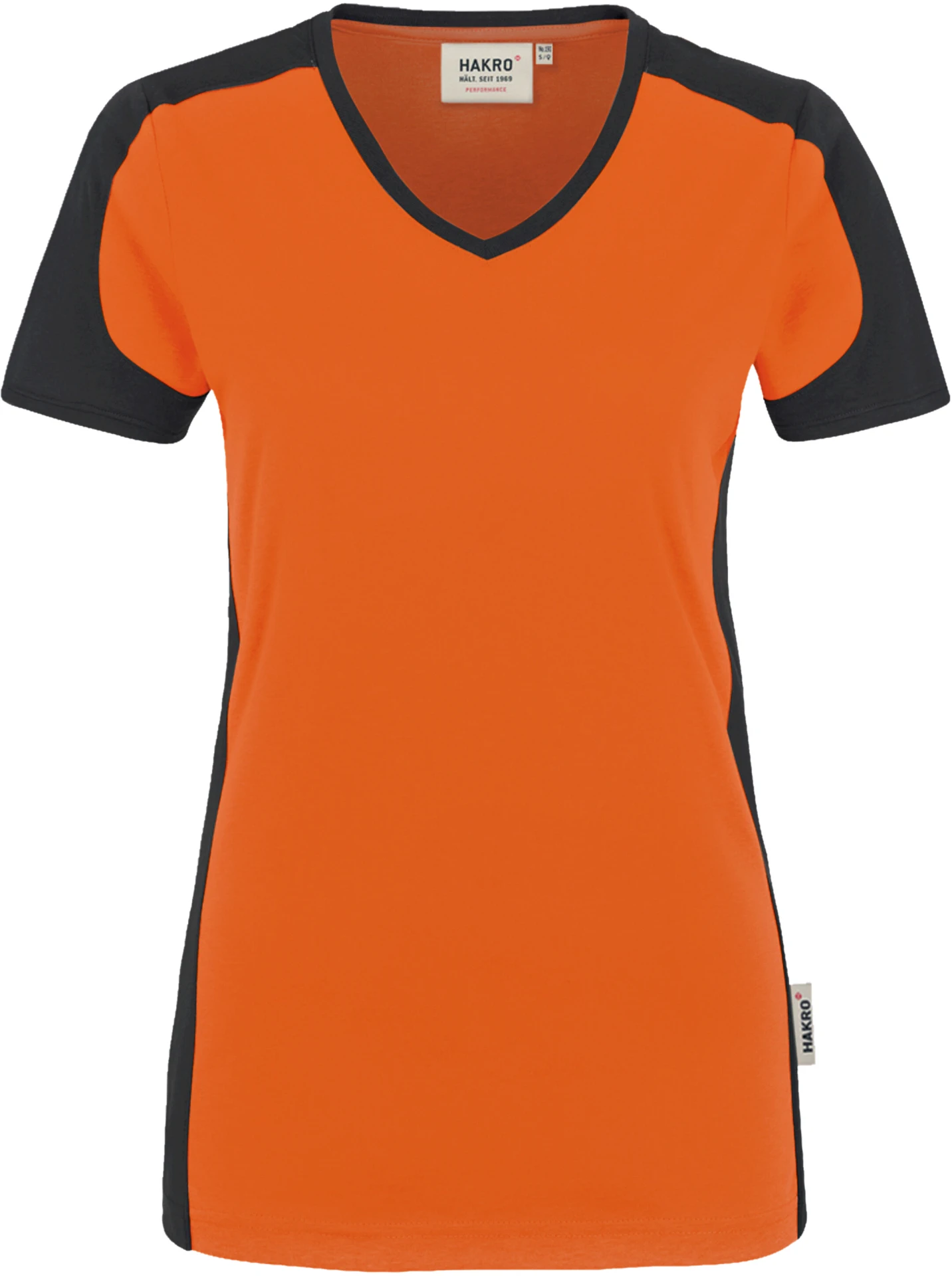 HAKRO Women-V-Shirt-Contrast 190 Mikralinar®